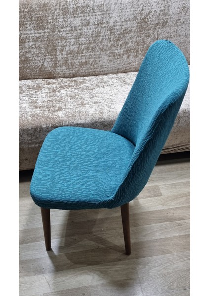 Jakarli Ağaç Desen Esnek Lastikli Oval Sandalye Kılıfı 1 Adet