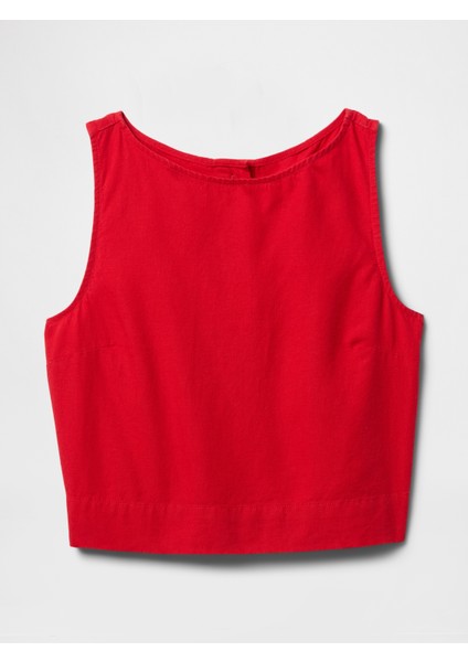 Kadın Kırmızı Keten Karışımlı Gömlek fiyatları