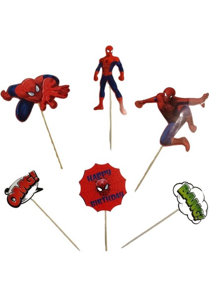 Spiderman (Örümcek Adam) Temalı Karton Pasta Süsü