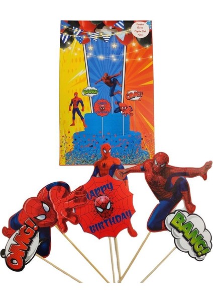 Spiderman (Örümcek Adam) Temalı Karton Pasta Süsü