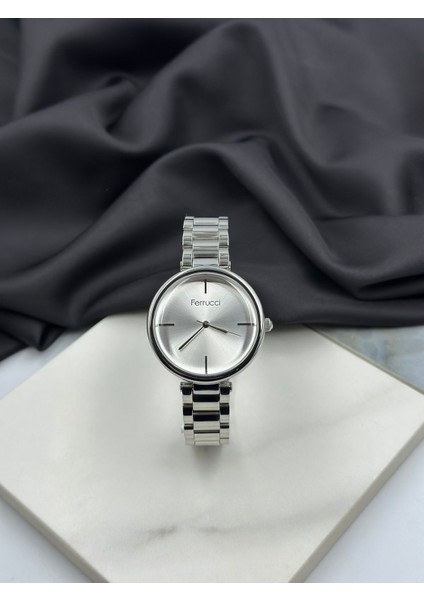 Gümüş Minimalist Tasarım Ferrucci Kadın Kol Saati fiyatları