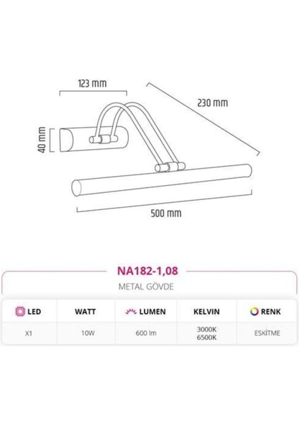 Dekoratif 50 cm Eskitme Tablo Aplik Md-A 5253-08