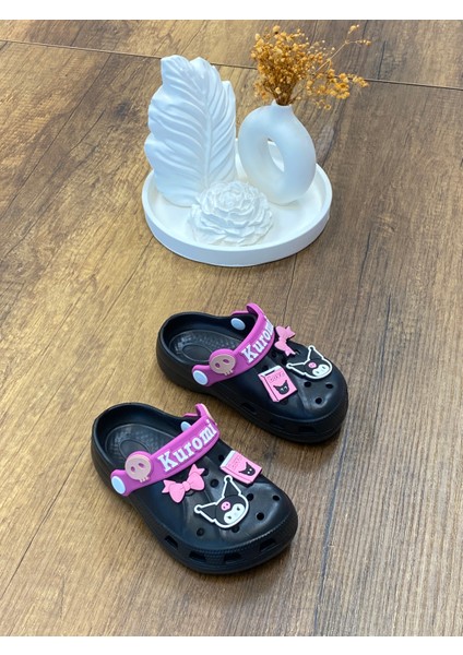 Kuromi My Melodi Kız Çocuk Kaymaz Taban Terlik Günlük Havuz Plaj Sandaleti