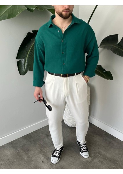 Erkek Regular Likralı Kırışmaya Dayanıklı Terletme Yapmayan Iç Göstermeyen Aerobin Kumaş Gömlek