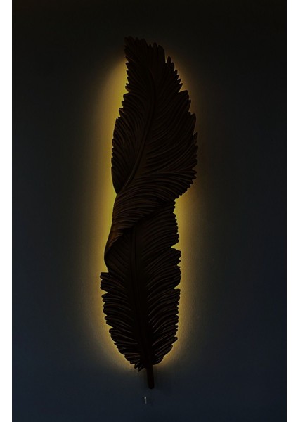 Tüy Aplik Ledli Dekoratif Duvar Aydınlatma - Şık ve Modern Tasarım - Kolay Montaj 125 x 25 cm
