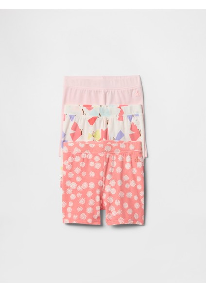 Kız Bebek Pembe Desenli 3'lü Şort