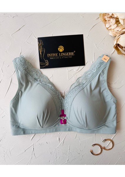 Harper Balensiz Desteksiz V Yaka Kesim Kaplı Dantelli Ultra Kaliteli Rahat C Cup Sütyen