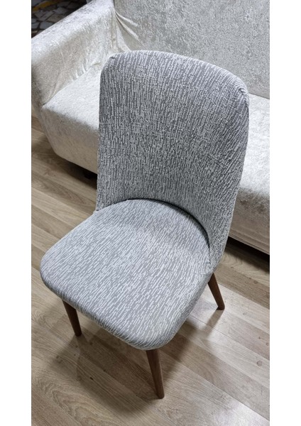 Jakarli Ağaç Desen Esnek Lastikli Oval Sandalye Kılıfı 1 Adet