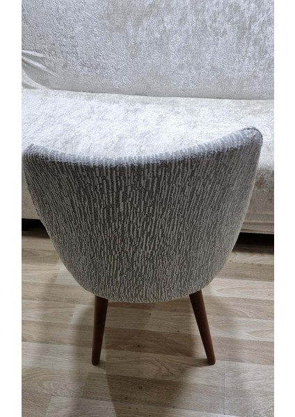 Jakarli Ağaç Desen Esnek Lastikli Oval Sandalye Kılıfı 1 Adet