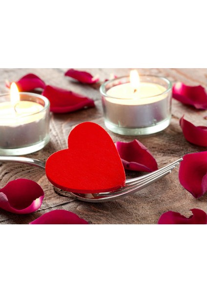 Kalp Şeklinde Mum 50 Adet - Kırmızı (4767) - MBN9848-1497
