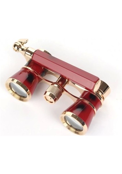 Nefis Işlemeli Tiyatro / Opera Dürbünü 3X25 Prinç Metal Kaplamalı Retro Kahver - MBN2953-7676