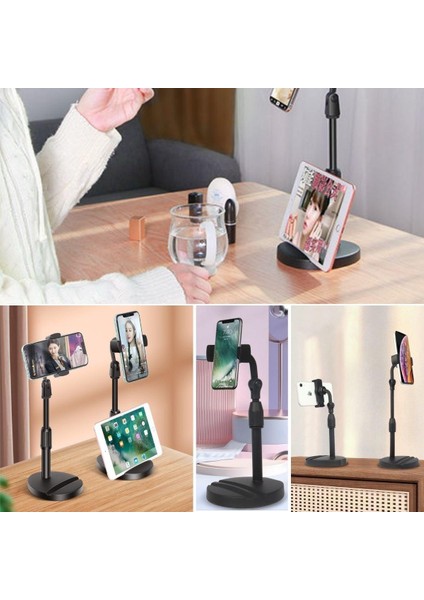 Masa Üstü Tablet ve Telefon Tutucu Plastik Aparat Siyah Telefon Standı (4767) - MBN7736-4613