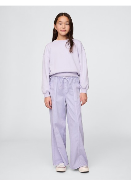Kız Çocuk Lila Ultrasoft Baggy Twill Pantolon