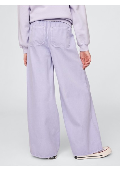 Kız Çocuk Lila Ultrasoft Baggy Twill Pantolon