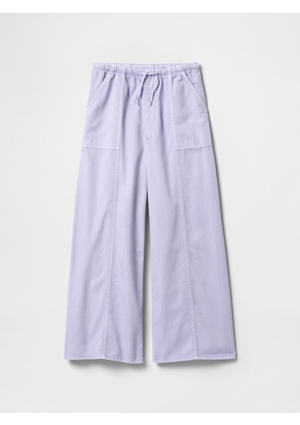 Kız Çocuk Lila Ultrasoft Baggy Twill Pantolon