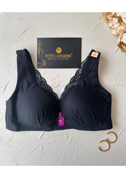Harper Balensiz Desteksiz V Yaka Kesim Kaplı Dantelli Ultra Kaliteli Rahat C Cup Sütyen