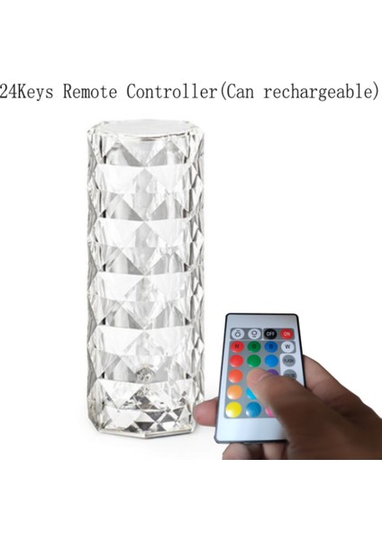 Kristal Elmas Masa Lambası 16 Renk USB Şarjlı Dokunmatik (4767) - MBN2742-4442