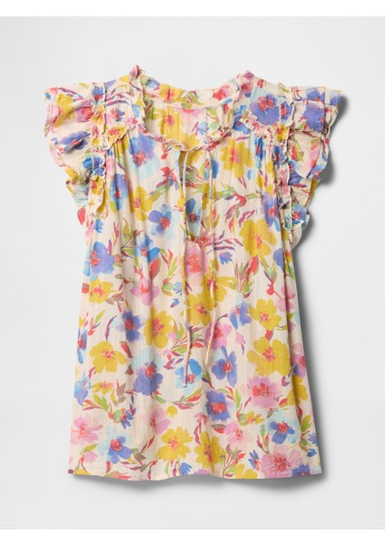 Kadın Çok Renkli Desenli Fırfırlı Bluz fiyatları