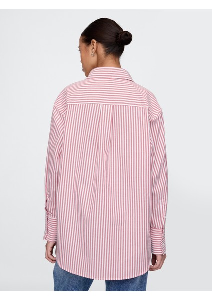 Kadın Pembe %100 Organik Pamuk Oxford Big Gömlek indirimleri