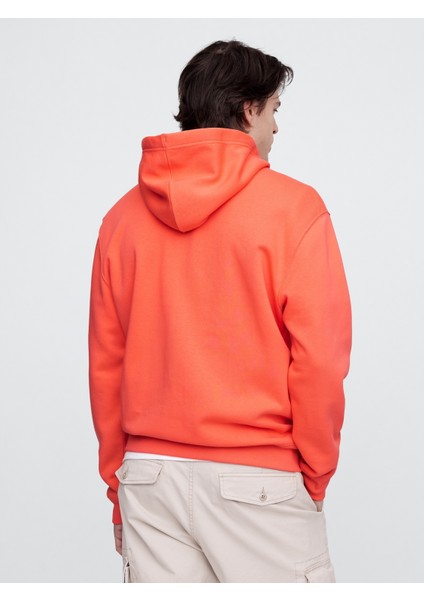 Erkek Turuncu Gap Logo Relaxed Fleece Fermuarlı Sweatshirt