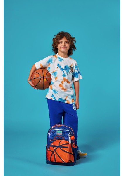 Kids Okul Çantası Turuncu Lacivert Basketbol 23766 modelleri