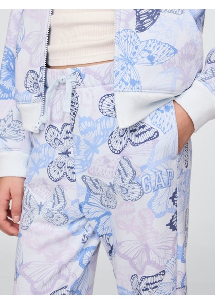 Kız Çocuk Mavi Gap Logo Fransız Havlu Kumaş Jogger Eşofman Altı fiyatları