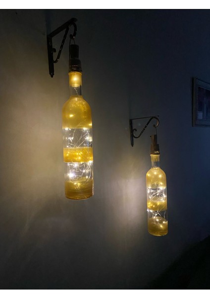 Dekoratif Şişe Aplik Boyama Aydınlatma Peri LED Gold