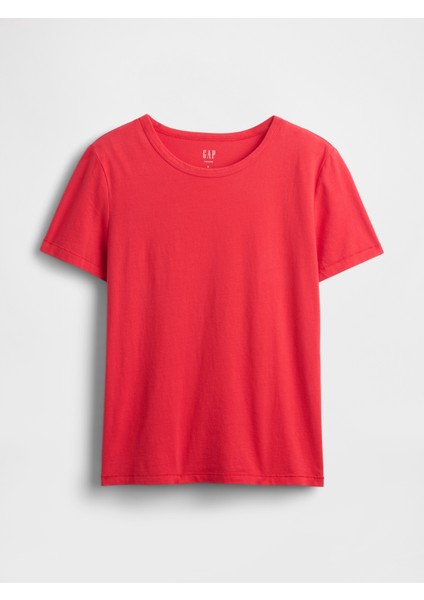 Kadın Kırmızı %100 Organik Pamuk Vintagesoft T-Shirt