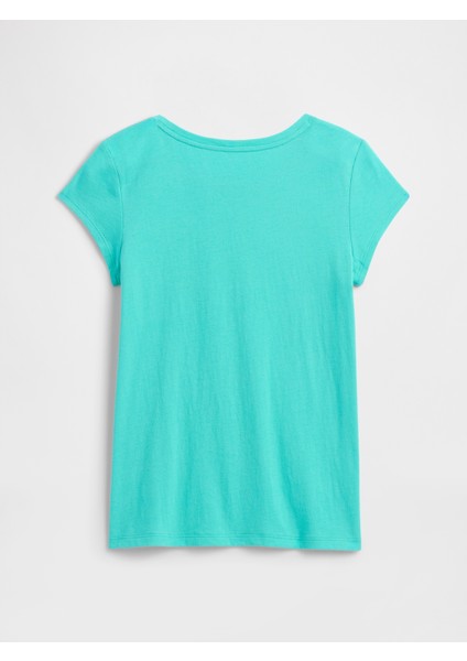 Kız Çocuk Mavi Grafik T-Shirt modelleri