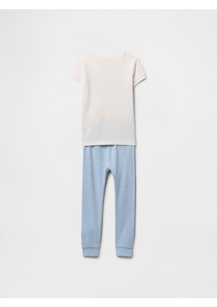 Bebek Mavi Susam Sokağı %100 Organik Pamuk Pijama Takımı
