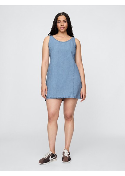 Kadın Mavi Ultrasoft Mini Shift Elbise fırsatları