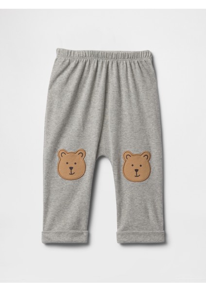 Bebek Gri Brannan Bear Işlemeli Pull-On Eşofman Altı
