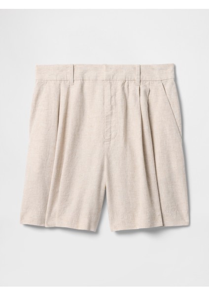 Kadın Bej 365 High Rise Keten Karışımlı Şort fiyatları