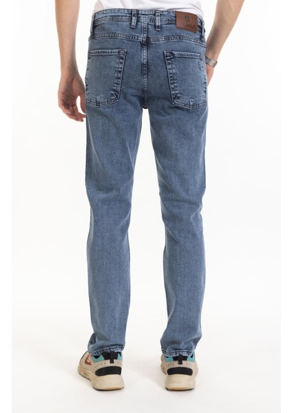 Erkek Denim Regular Fit Rahat Kalp Normal Bel Düz Paça Likralı Kot Pantolon 95505 Açık Mavi indirimleri