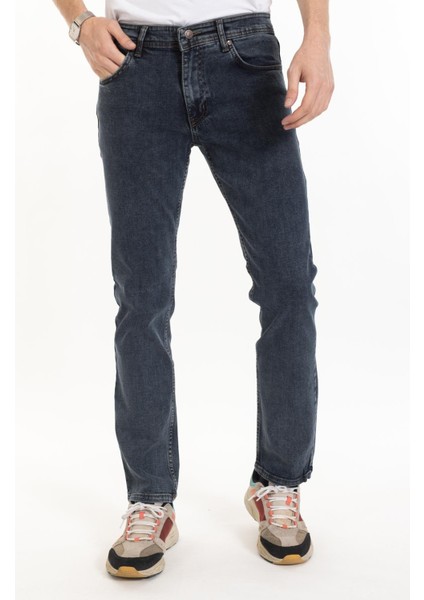 Erkek Mavi Slim Fit Likralı Jean Kot Pantolon 1121