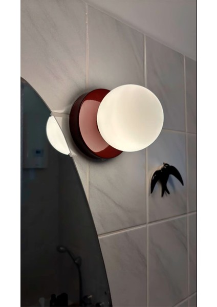 Modern Opal Camlı Glop Karpuz Krem Bordo Aplik Avize