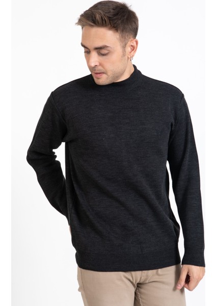 Erkek Orta Yaş ve Üzeri Sıkı Dokuma Triko Örgü Akrilik Kışlık Baba Yarım Balıkçı Yaka Kazak 2050-FÜME fiyatları