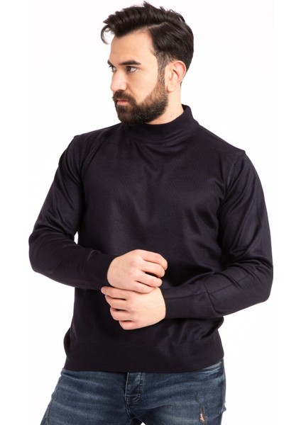 Erkek İnce Yün Triko Örgü Regular Kalıp Baba Yarım Balıkçı Yaka Boğazlı Kazak Bluz 5140 fırsatları