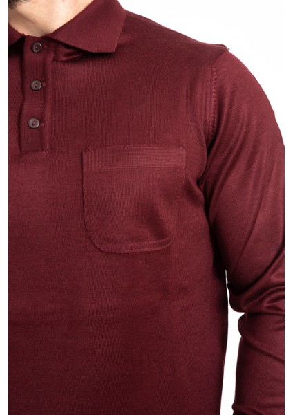 Erkek Ince Yün Triko Örgü Regular Kalıp Polo Yaka Baba Kazak Bluz 5015 fırsatları