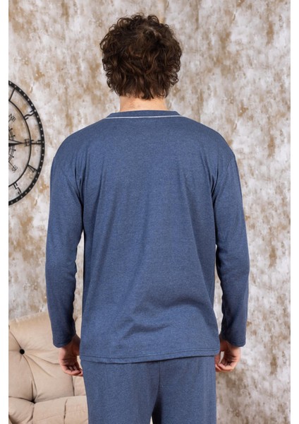 Erkek Boydan Düğmeli Pamuk Pijama Takımı 16511 fırsatları
