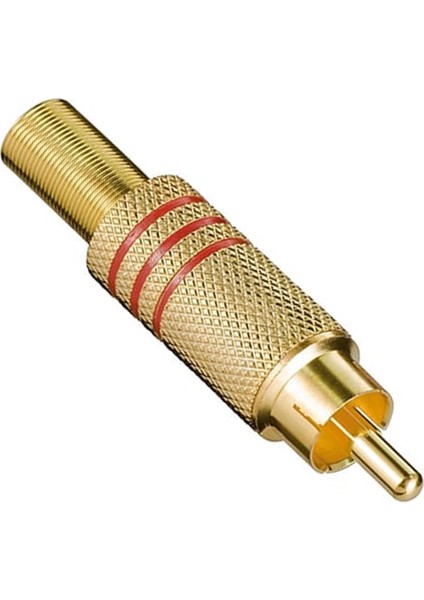 Tos Rca Fiş Metal Gold Erkek Konnektör (Kırmızı Kodlu) (4767) - MBN2701-7764