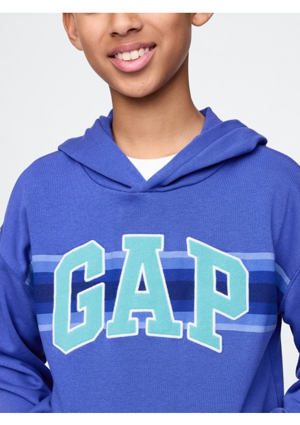 Erkek Çocuk Mavi Gap Logo Relaxed Havlu Kumaş Sweatshirt