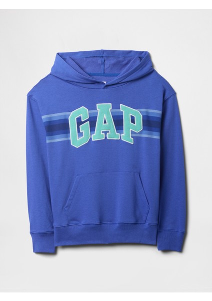 Erkek Çocuk Mavi Gap Logo Relaxed Havlu Kumaş Sweatshirt
