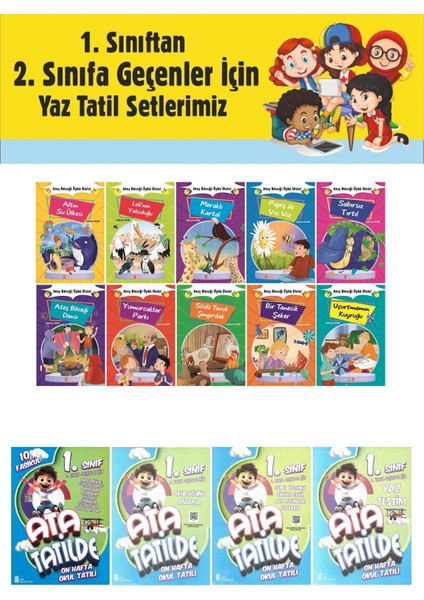 1.sınıftan 2.sınıfa Geçenler Için Ata Tatilde +10 Lu Hikaye Seti