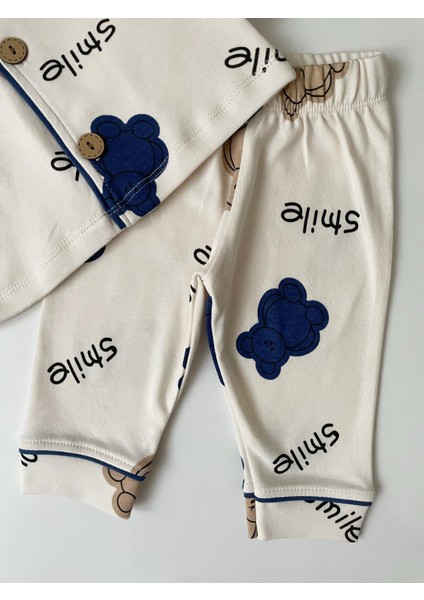 Ayıcıklı Unisex %100 Pamuk Bebek Pijama Takımı modelleri