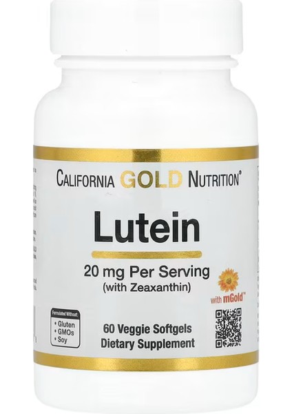 Lutein With Zeaxanthin From Marigold Extract, 20 mg 60 Veggie Softgels