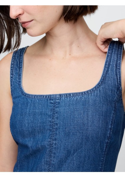 Kadın Lacivert Denim Mini Elbise indirimleri