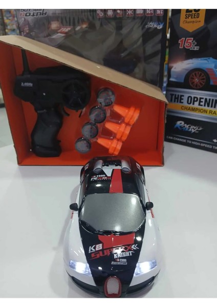 18cm 2.4ghz Özel Uzaktan Kumandalı Dubalı Yedek Tekerlekli Drift Atan Şarjlı 15km Hızlı Araba modelleri