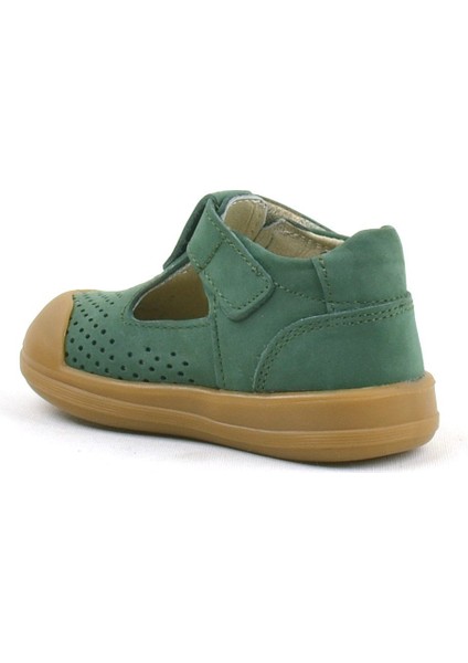 Shaun Hakiki Deri Yeşil Cırtlı Anatomik Bebek Sandalet modelleri