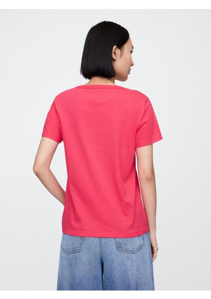 Kadın Kırmızı V Yaka T-Shirt indirimleri